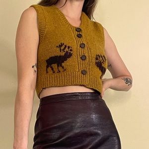 Vintage 70’s Cropped Wool Vest